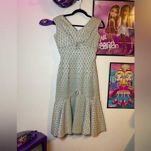 Vtg 1960s Ice Blue Wiggle Dress - Picture 1 of 2
